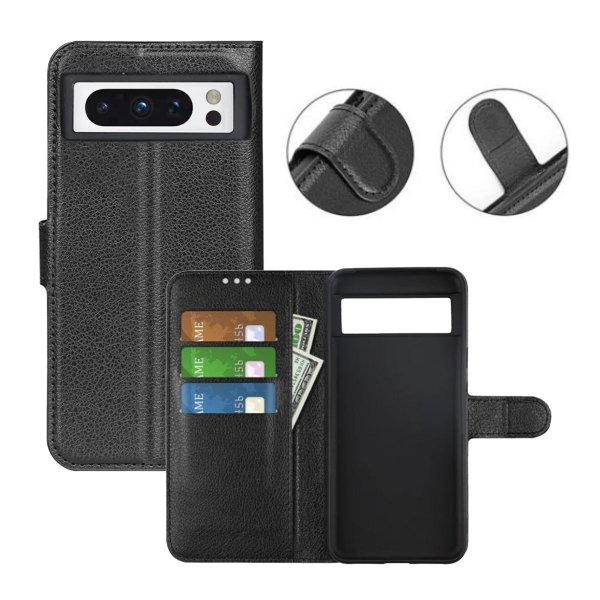 Google Pixel 8 Pro Etui med Stativ Sort