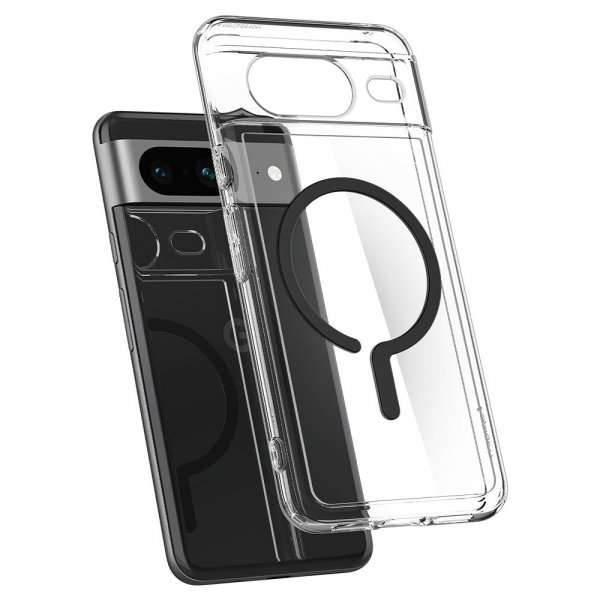 Google Pixel 8 Cover Ultra Hybrid OneTap Ring MagFit Sort