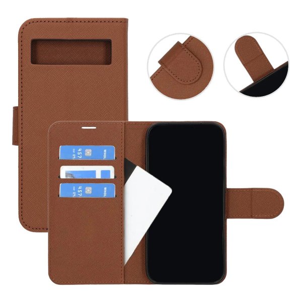 Google Pixel 8a Etui med Stativ Brun