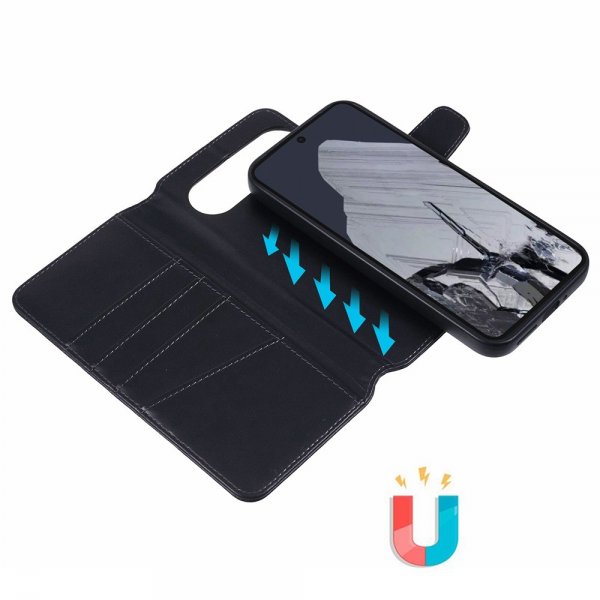 Google Pixel 9/Pixel 9 Pro Etui MagLeather Raven Black