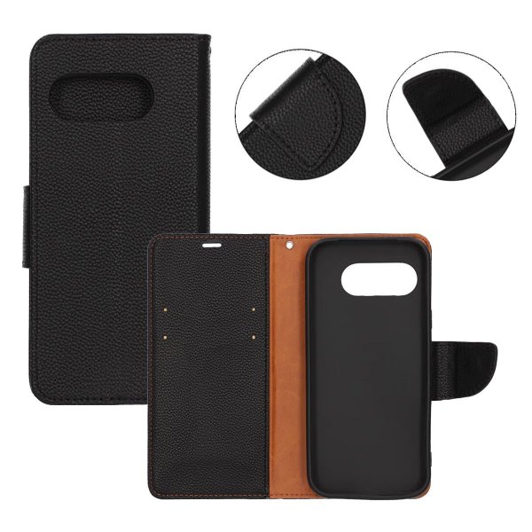 Google Pixel 9a Etui Kortholder til 2 kort Sort