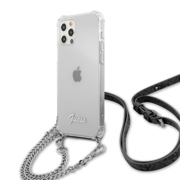 iPhone 12 Pro Max Cover Chain & Script Sølv Klar