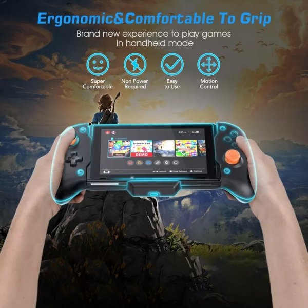 Håndholdt spilcontroller med etui til Nintendo Switch