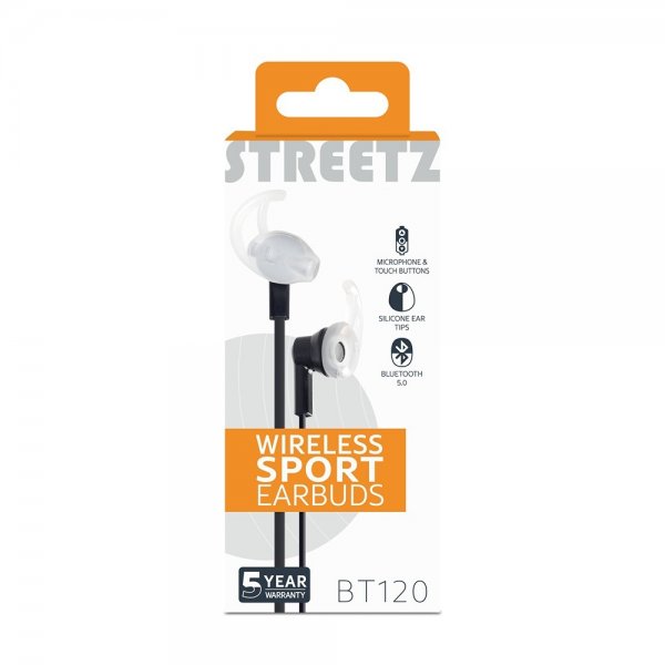 Høretelefoner BT120 Wireless Sport Earbuds Sort