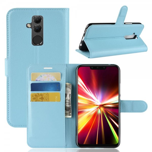 Huawei Mate 20 Lite Plånboksfodral PU-läder Litchi Ljusblå