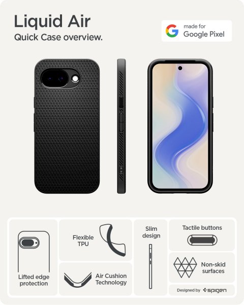 Google Pixel 10a Cover Liquid Air Matte Black