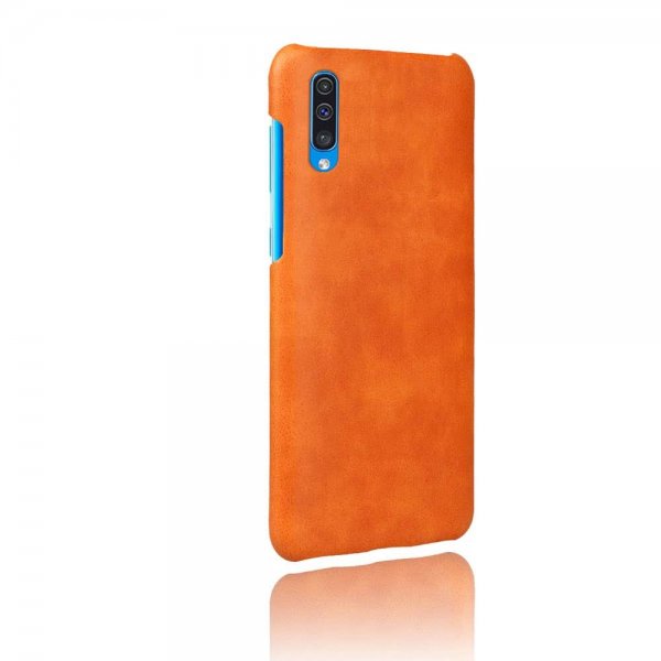 Samsung Galaxy A50 Cover Hård Plastikik PU-læder Orange