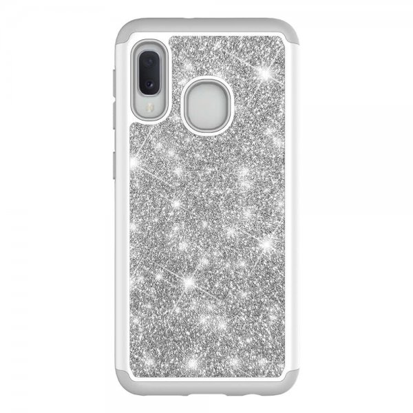 Samsung Galaxy A20E Skal Hårdplast TPU Glitter Silver