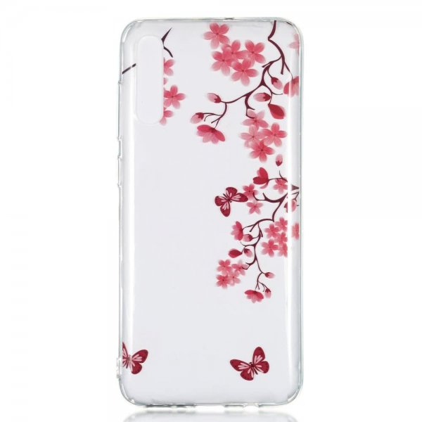 Samsung Galaxy A70 MobilCover TPU Motiv Fjäril och Blommor