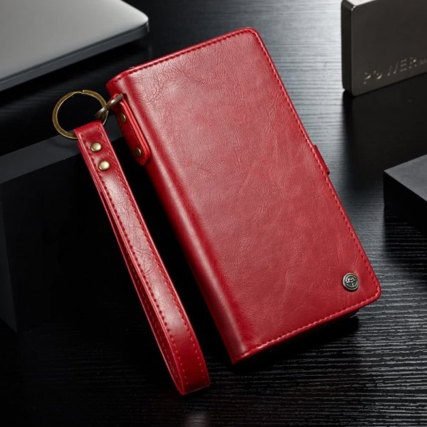 iPhone 6/6S Plånboksetui Qin Series Löstagbart Cover Rød
