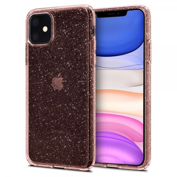 iPhone 11 Cover Liquid Crystal Glitter Rose