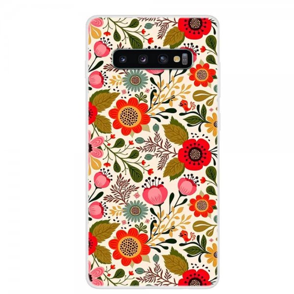 Samsung Galaxy S10 Cover TPU Motiv LivfUlda Blommor
