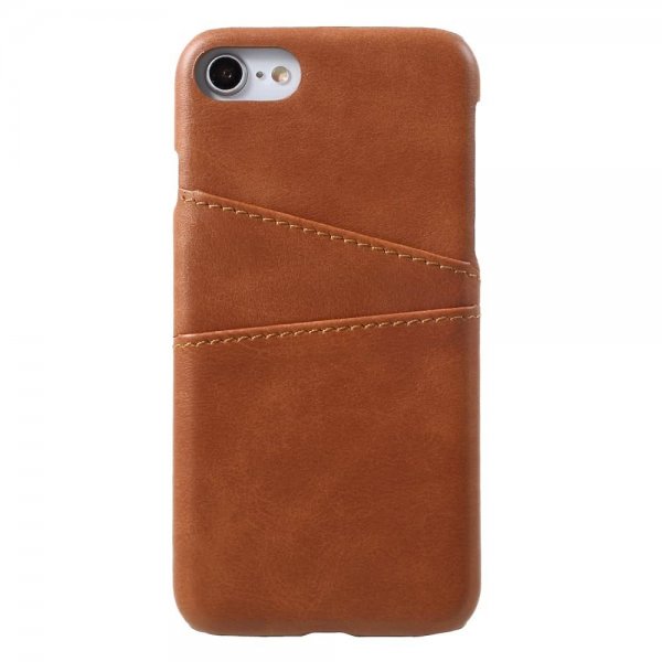 iPhone 7/8/SE Cover med Kortholder Mørkebrun