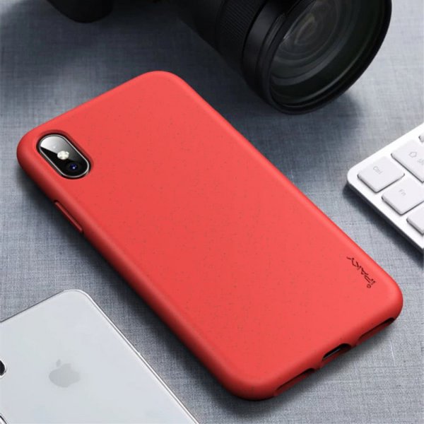 iPhone X/Xs Cover TPU Hvedestrå Rød