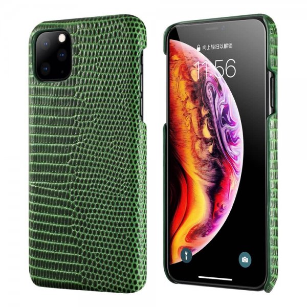 iPhone 11 Pro Cover Ægte Læder Slangeskindstekstur Grøn