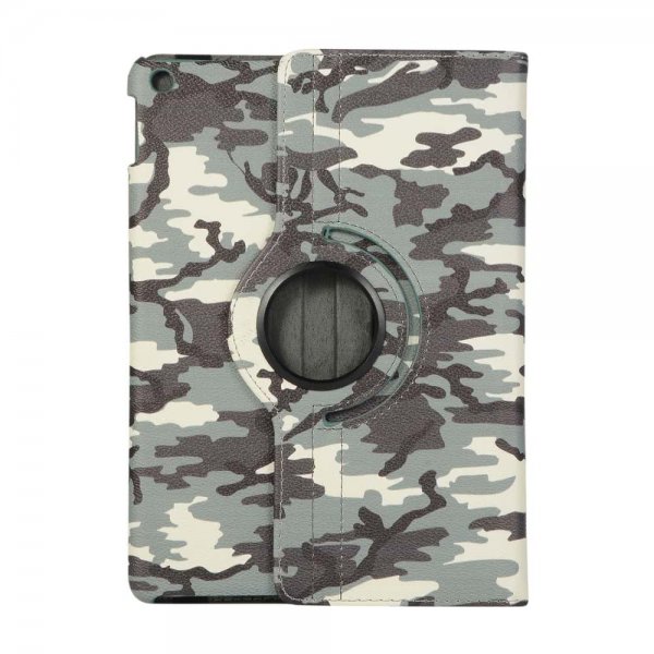 iPad 10.2 Etui 360 Grader Drejelig Camouflage ArméGrøn