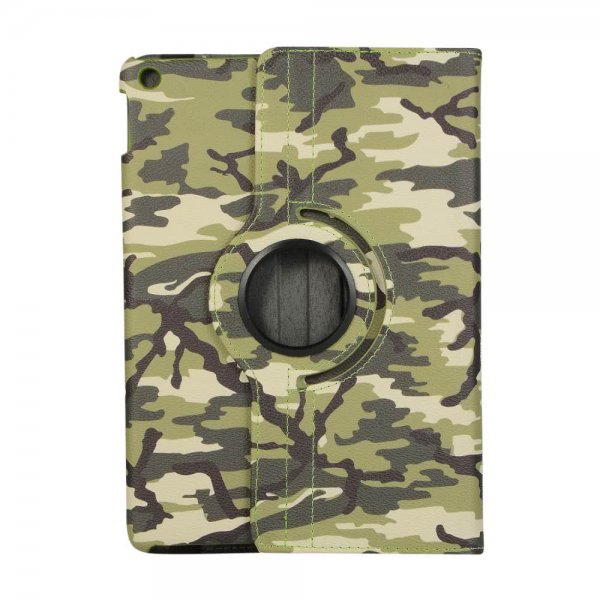iPad 10.2 Etui 360 Grader Drejelig Camouflage Grøn