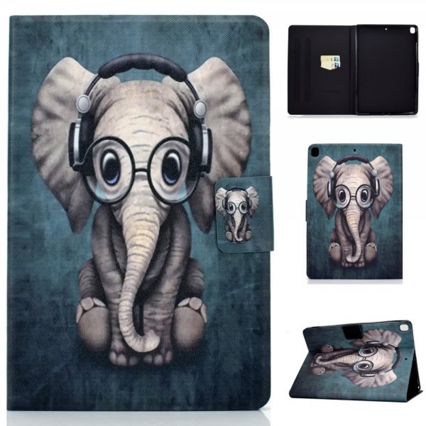 iPad 10.2 Etui Motiv Elefant med Høretelefoner