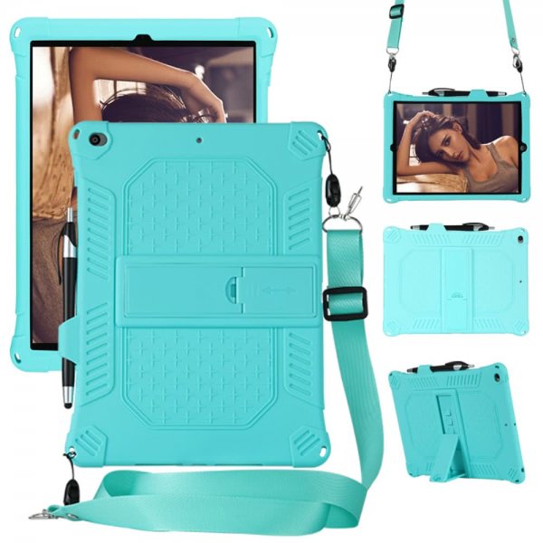 iPad 10.2 Cover med Strop Stativfunktion Cyan
