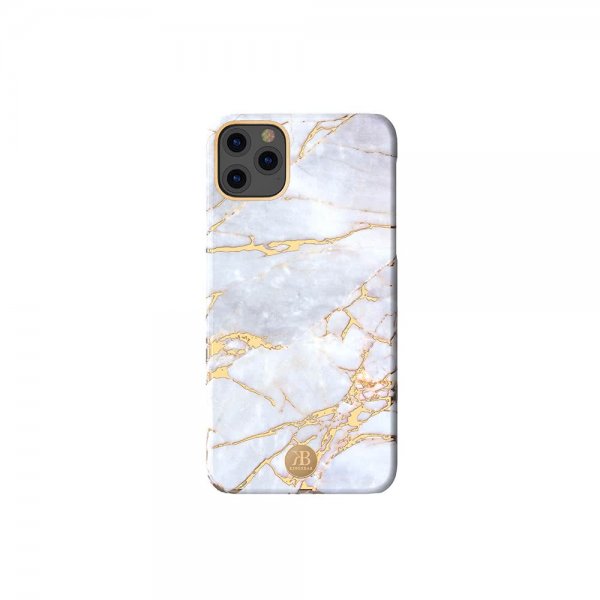 iPhone 11 Pro Max Cover Jade Style Stone Series Hvid Guld