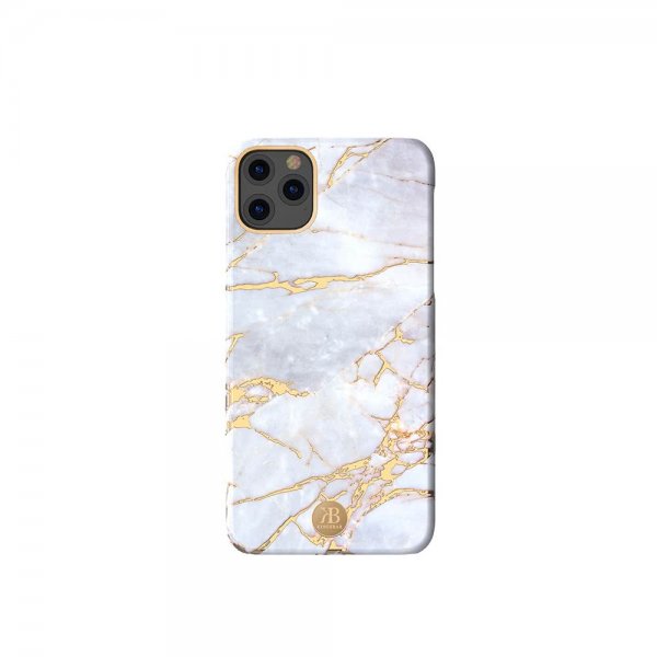iPhone 11 Pro Cover Jade Style Stone Series Hvid Guld