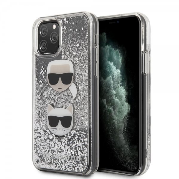 iPhone 11 Pro Cover Karl & Choupette Glitter Sølv