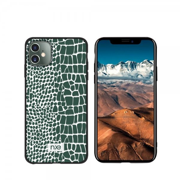 iPhone 11 Cover Krokodillemønster Grøn