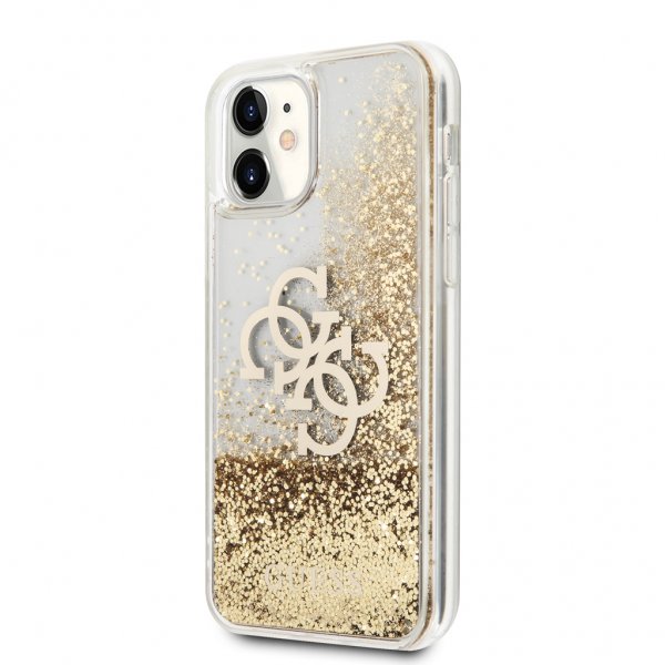 iPhone 11 Cover Liquid Glitter Guld Klar