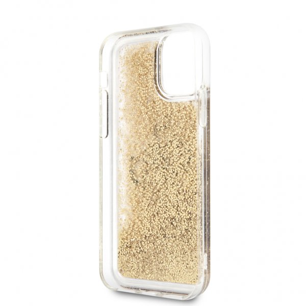 iPhone 11 Cover Liquid Glitter Guld Klar