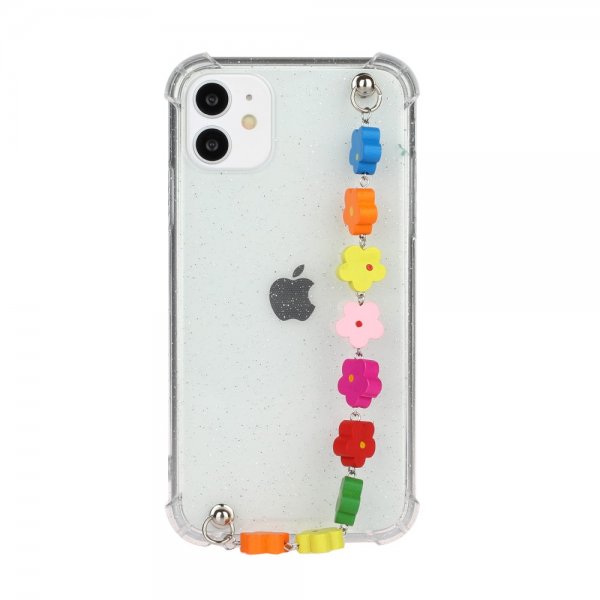 iPhone 11 Cover med Armbånd Färgglada Blommor