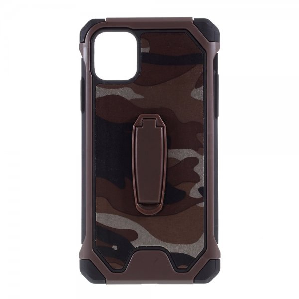 iPhone 11 Cover med Stativ Camouflage Brun