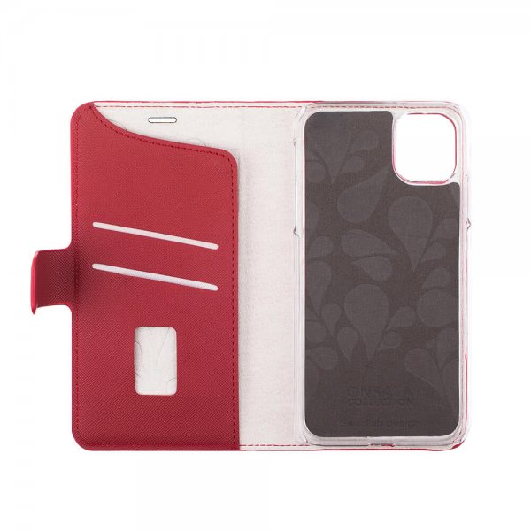 iPhone 12 Mini Etui Fashion Edition Löstagbart Cover Saffiano Red