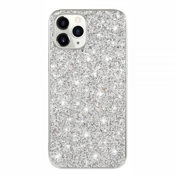 iPhone 12/iPhone 12 Pro Cover Glitter Sølv