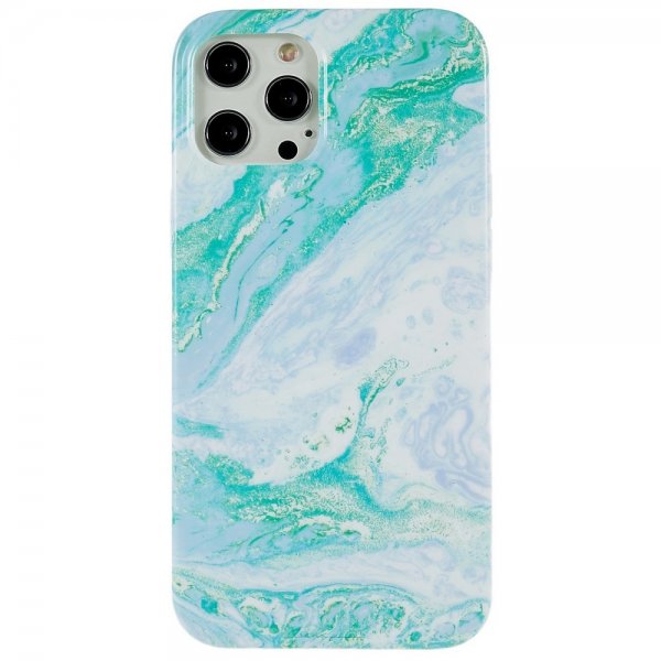 iPhone 12/iPhone 12 Pro Cover Marmor Blå