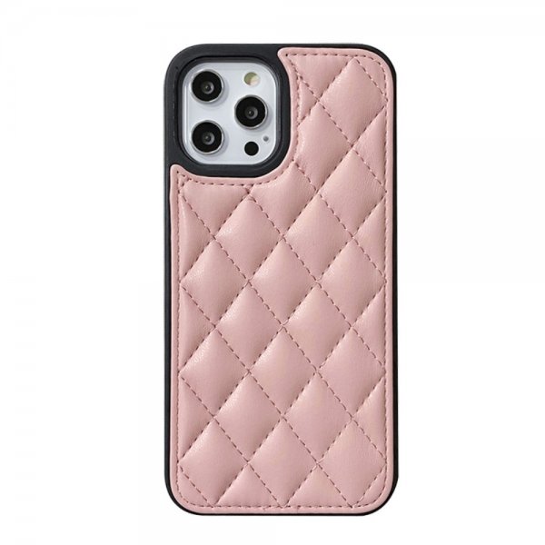 iPhone 12/iPhone 12 Pro Cover Rombemønster Lyserød