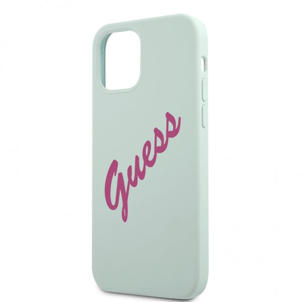 iPhone 12/iPhone 12 Pro Cover Vintage Silicone Script Blå