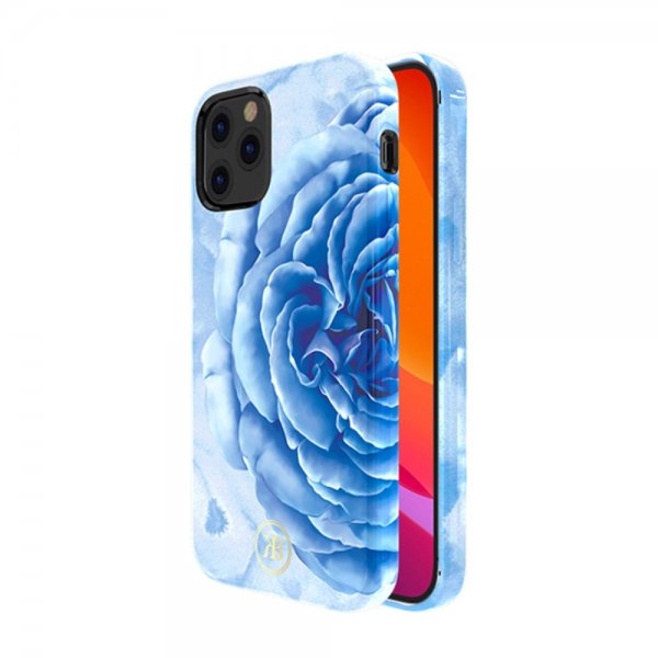 iPhone 12/iPhone 12 Pro Cover Flower Series Blå