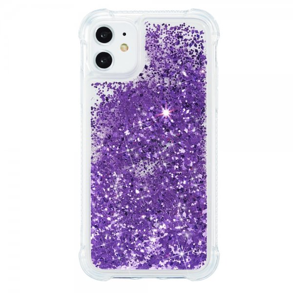 iPhone 12/iPhone 12 Pro Cover Flydende Glitter Lilla