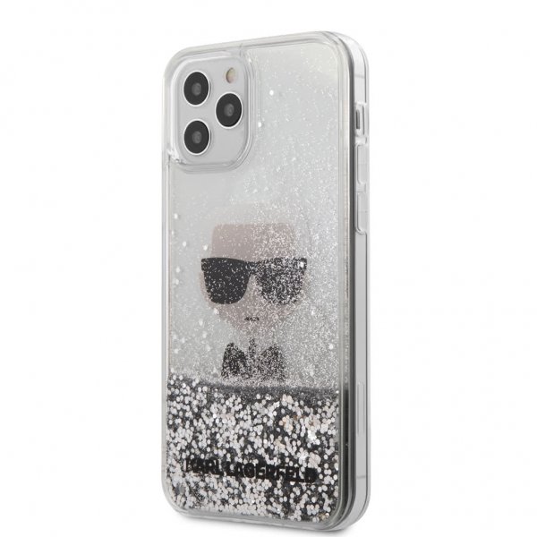 iPhone 12/iPhone 12 Pro Cover Liquid Glitter Sølv