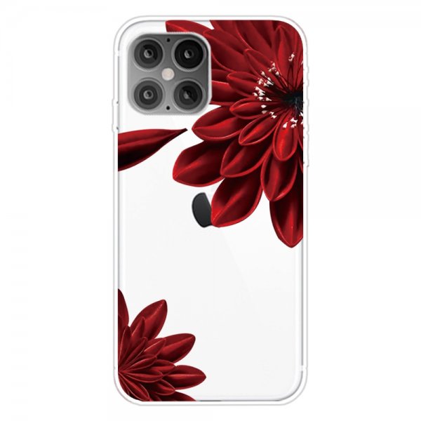 iPhone 12/iPhone 12 Pro Cover Motiv Rød Blomma