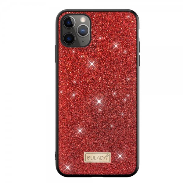 iPhone 12 Mini Cover Glitter Rød