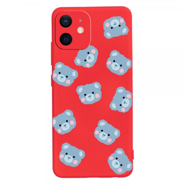 iPhone 12 Mini Cover Teddybjørne Rød