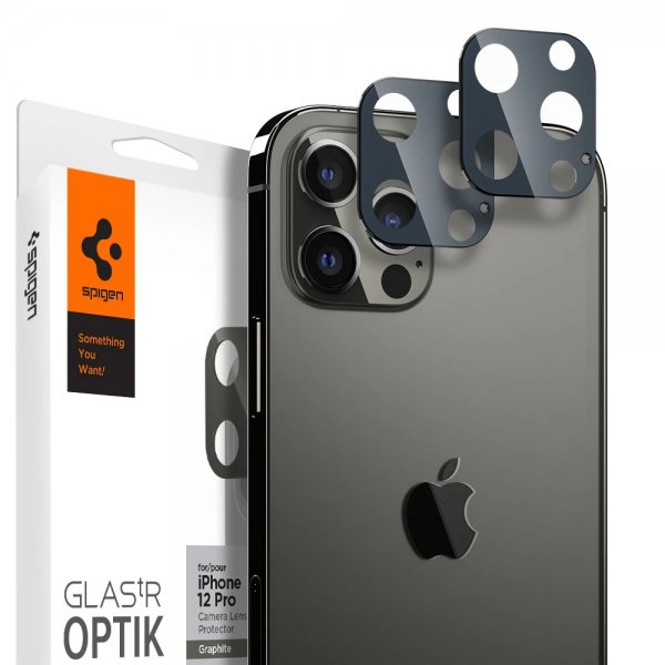 iPhone 12 Pro Kameralinsebeskytter Glas.tR Optik 2-pak Graphite