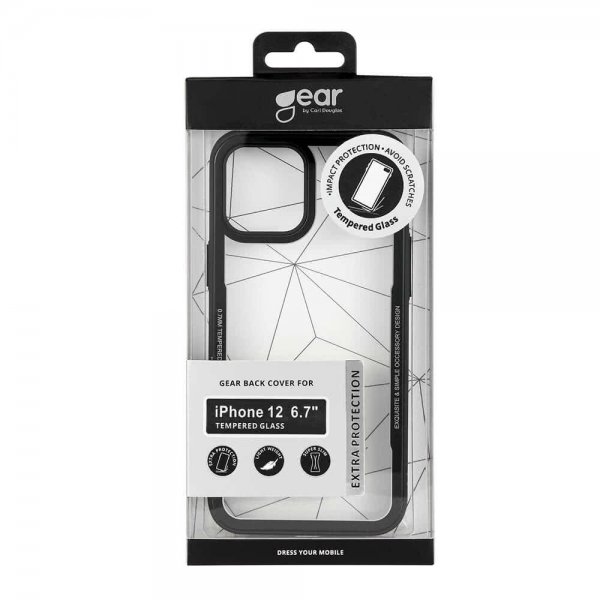 iPhone 12 Pro Max Cover Hærdet Glas Sort