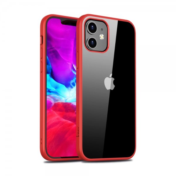 iPhone 12 Pro Max Cover Transparent Bagside Rød