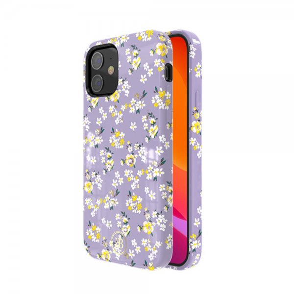 iPhone 12 Mini Cover Flower Series Lilla/Gul Blomma