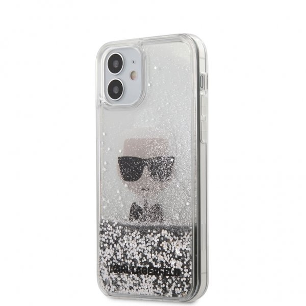 iPhone 12 Mini Cover Liquid Glitter Sølv
