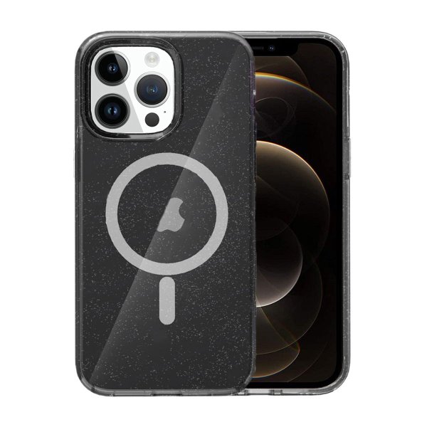 iPhone 12/iPhone 12 Pro Cover Glitter MagSafe Sort