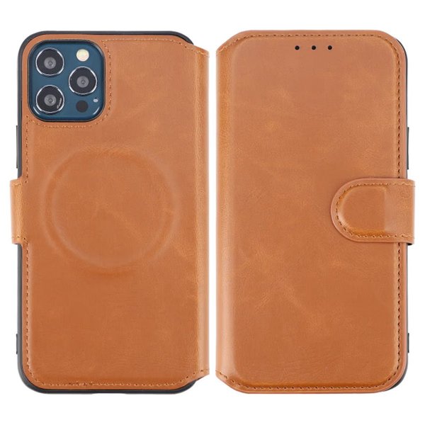iPhone 12/iPhone 12 Pro Etui Udfoldelig Kortholder Brun