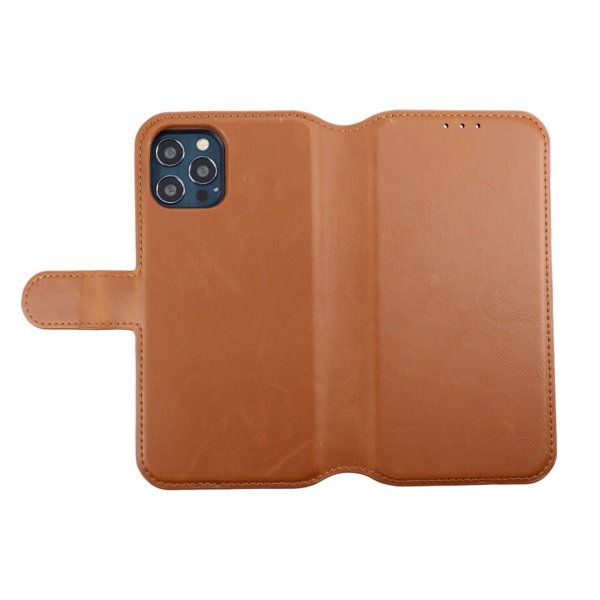 iPhone 12/iPhone 12 Pro Etui Detachable Wallet Case Brun